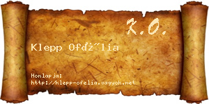 Klepp Ofélia névjegykártya